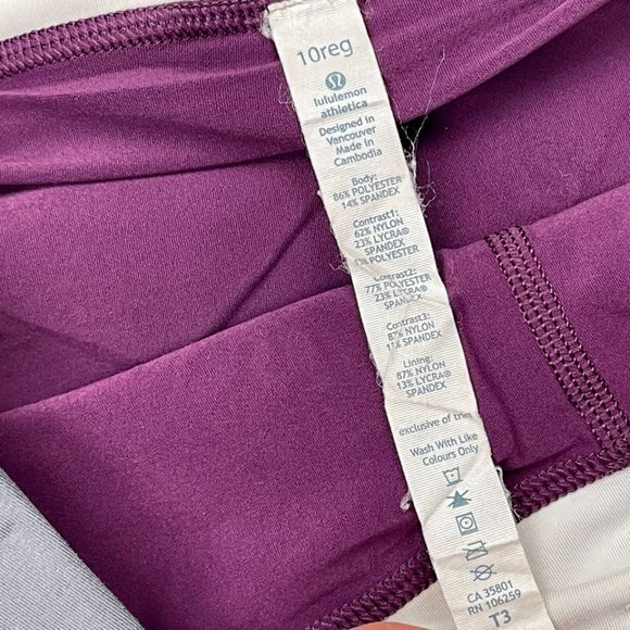 Lululemon Run Pace Setter Skirt Plum Women 10 Lined Pocket‎ Luxtreme Swift - Picture 6 of 15